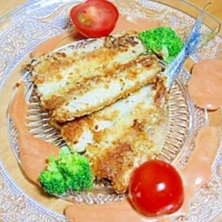 秋刀魚で☆クラフト パルメザンチーズ×パン粉焼き